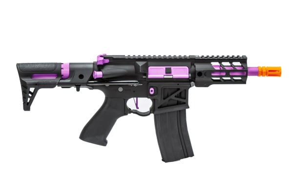 Lancer Tactical Enforcer BATTLE HAWK 4" PDW Skeleton AEG Airsoft Rifle  ( Black / Purple )