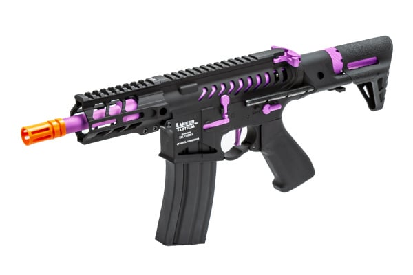 Lancer Tactical Enforcer BATTLE HAWK 4" PDW Skeleton AEG Airsoft Rifle  ( Black / Purple )