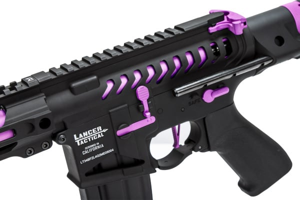 Lancer Tactical Enforcer BATTLE HAWK 4" PDW Skeleton AEG Airsoft Rifle  ( Black / Purple )