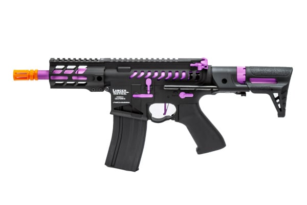 Lancer Tactical Enforcer BATTLE HAWK 4" PDW Skeleton AEG Airsoft Rifle  ( Black / Purple )