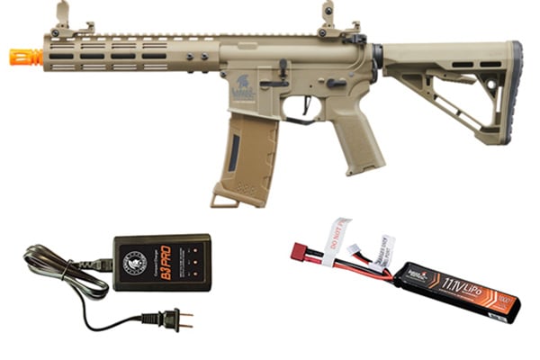 Lancer Tactical Gen 3 Archon 9" M-LOK M4 AEG Airsoft Rifle Lipo Battery/Charger Package (Tan)