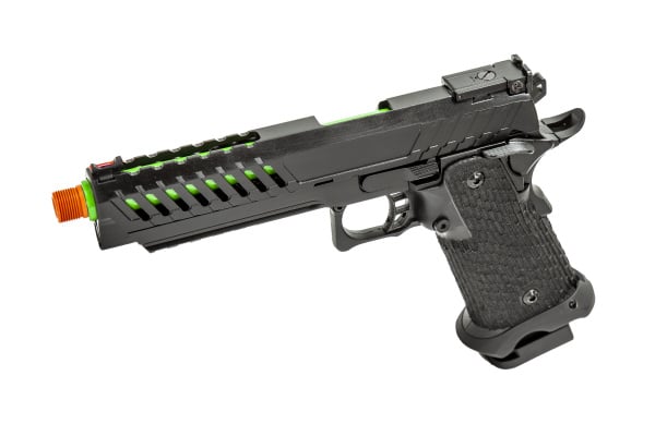 Lancer Tactical Knightshade Hi-Capa Gas Blowback Airsoft Pistol (Black / Green)