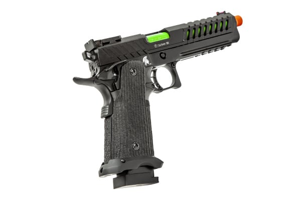 Lancer Tactical Knightshade Hi-Capa Gas Blowback Airsoft Pistol (Black / Green)