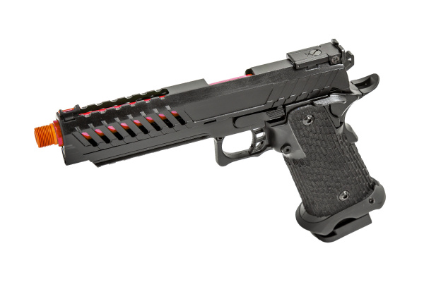 Lancer Tactical Knightshade Hi-Capa Gas Blowback Airsoft Pistol (Black / Red)