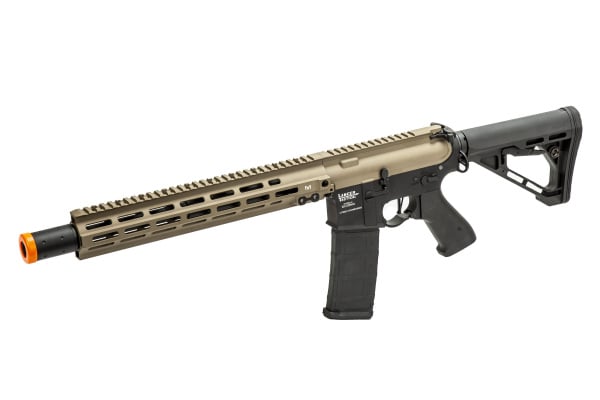 Lancer Tactical Nitro 13" M-LOK Proline Series LT-38QV13-G2-ME Full Metal M4 Airsoft Rifle w/ Delta Stock Mock Suppressor & ETU