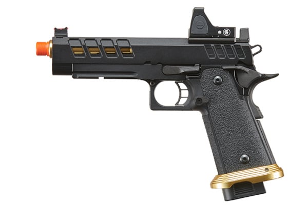 Lancer Tactical Heracles Hi-Capa Gas Blowback Airsoft Pistol w/ Optic (Black/Gold)