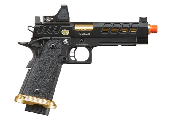 Lancer Tactical Heracles Hi-Capa Gas Blowback Airsoft Pistol w/ Optic (Black/Gold)