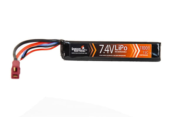 Lancer Tactical 7.4v 1100mAh 3s 15c LiPO Stick Battery w/ Deans