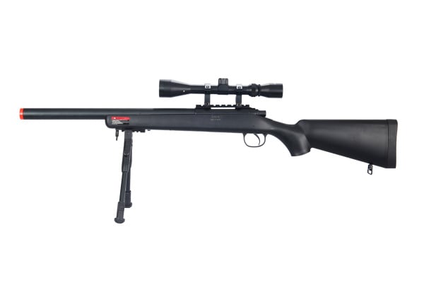 WELL VSR-10 Bolt Action Airsoft Rifle w/ Scope And Bipod ( Black )
