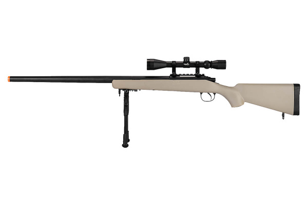 WELL VSR-10 Bolt Action Airsoft Rifle w/ Scope And Bipod ( Tan / Long )