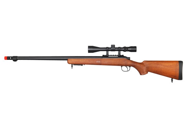WELL MB07WA VSR-10 Bolt Action Airsoft Rifle w/ Fluted Barrel & Scope ( Wood )