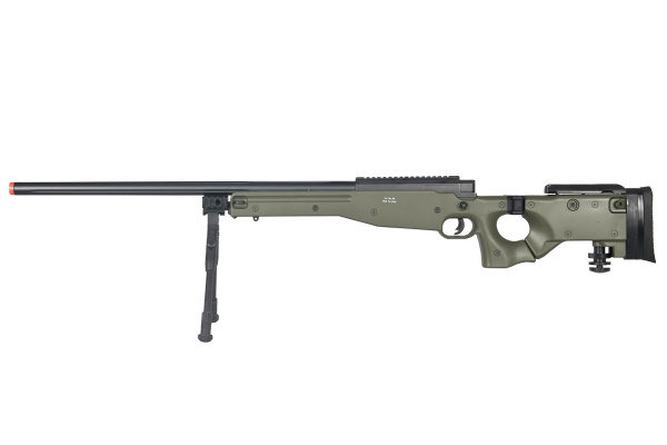 WELL MB08GBIP L96 AWP Bolt Action Airsoft Rifle With Folding Stock & Bipod ( OD Green )