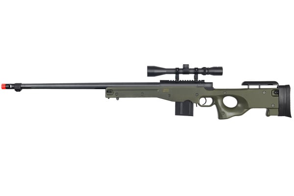 WELL MB4402GA Bolt Action Airsoft Rifle With Fluted Barrel And Scope ( OD Green )