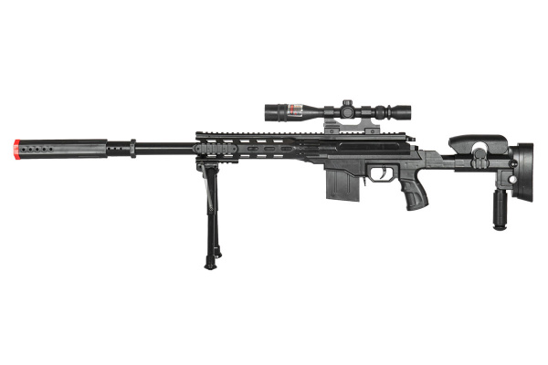 UK Arms P2668 Spring Sniper Airsoft Rifle w/ Scope & Bipod ( Black )