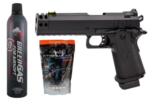 Raven HEX-Comp Full Metal GBB Hi-Capa Starter Package (Black)