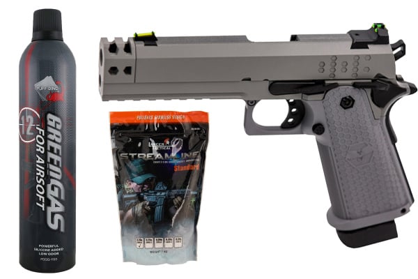 Raven HEX-Comp Full Metal GBB Hi-Capa Starter Package (Gray)