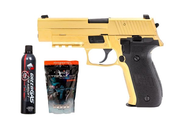 Raven Airsoft R226 GBB Airsoft Pistol Starter Package (Gold)