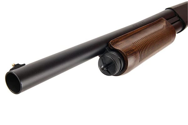 Tokyo Marui M870 Wood Stock Type Airsoft Shotgun (Black & Wood)