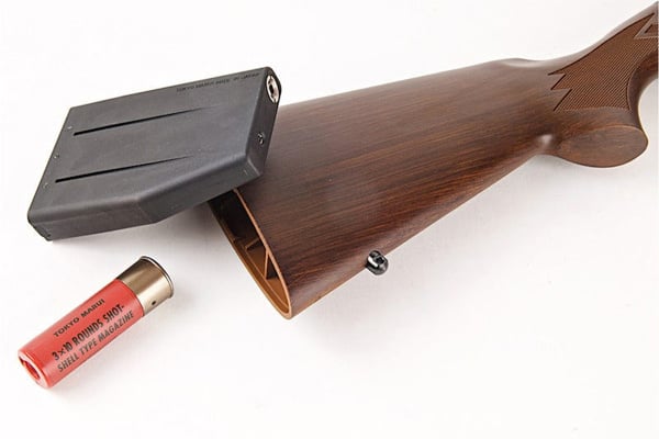 Tokyo Marui M870 Wood Stock Type Airsoft Shotgun (Black & Wood)