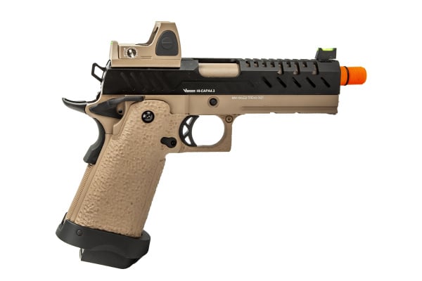 Vorsk Airsoft 4.3 Hi Capa GBB Airsoft Pistol w/ Micro Red Dot (Tan/Black)