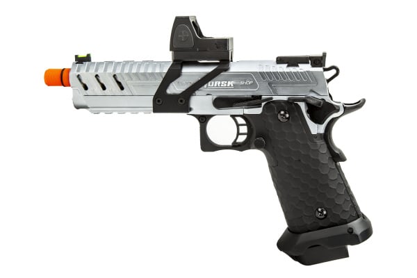 Vorsk Airsoft CS Vengeance 5.1 Hi Capa GBB Airsoft Pistol w/ Micro Red Dot (Silver/Black)