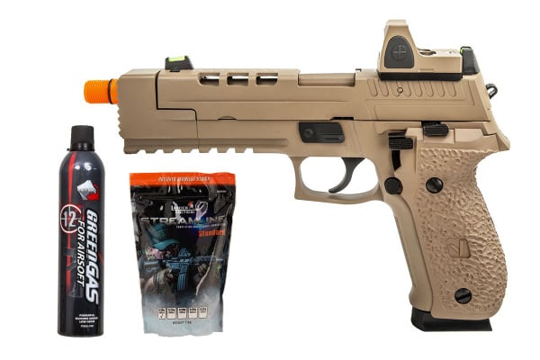 Vorsk Airsoft VP26X GBB Airsoft Pistol w/ Micro Red Dot Starter Package (Tan)