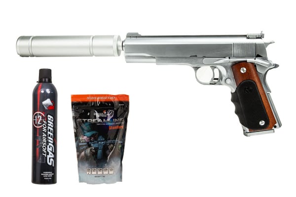 Vorsk Airsoft VX-9 Agency GBB Airsoft Pistol Starter Package (Chrome)