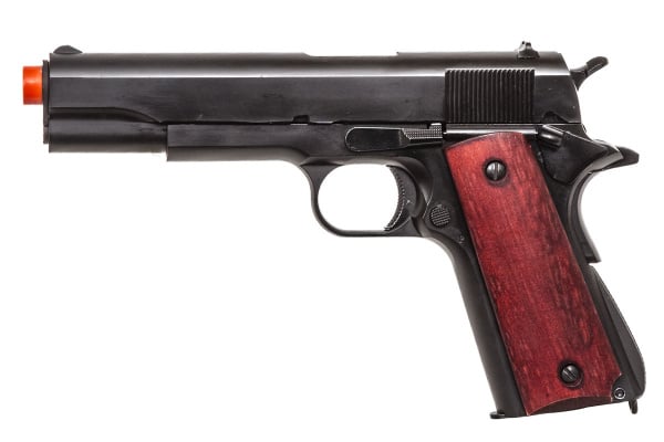 Double Bell M1911 A1 Gas Blowback Low Velocity Airsoft Pistol ( Black / Wood )