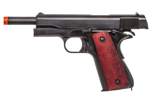 Double Bell M1911 A1 Gas Blowback Low Velocity Airsoft Pistol ( Black / Wood )