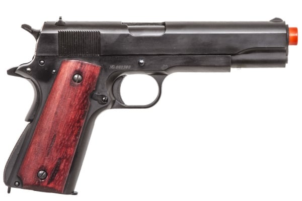 Double Bell M1911 A1 Gas Blowback Low Velocity Airsoft Pistol ( Black / Wood )