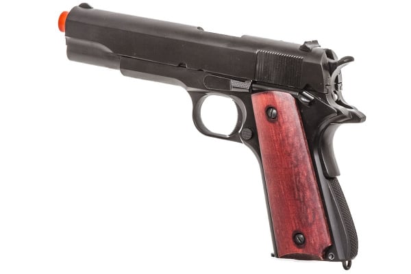 Double Bell M1911 A1 Gas Blowback Low Velocity Airsoft Pistol ( Black / Wood )