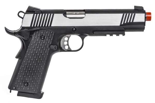 Army Armament Full Metal R28 1911 Desert Warrior GBB Airsoft Pistol ( Black / Silver )