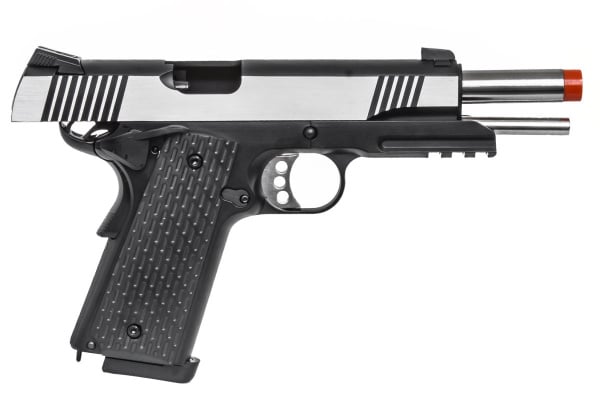 Army Armament Full Metal R28 1911 Desert Warrior GBB Airsoft Pistol ( Black / Silver )