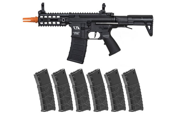 Classic Army Skirmish ECS AR4 SBR Light AEG Airsoft Rifle w/ VMS 330 rd. Magazine - 6 Pack ( Black )