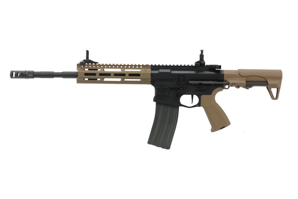 G&G Combat Machine CM16 E Raider L 2.0 Carbine AEG Airsoft Rifle Battery & Charger Package ( Black / Tan )