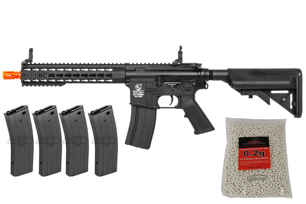 Colt M4 Short 10" Keymod Carbine AEG Airsoft Rifle Reload Combo Pack