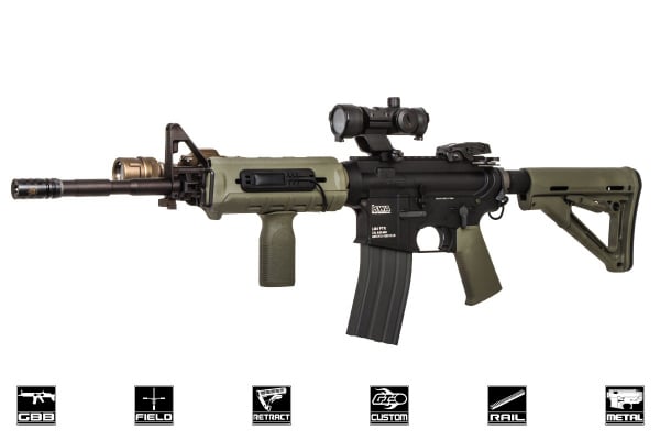 Airsoft GI Custom MOE LM4 GBB Airsoft Rifle ( Black / OD Green )