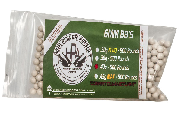 High Power Airsoft 0.40g 500 ct. BBs ( White )