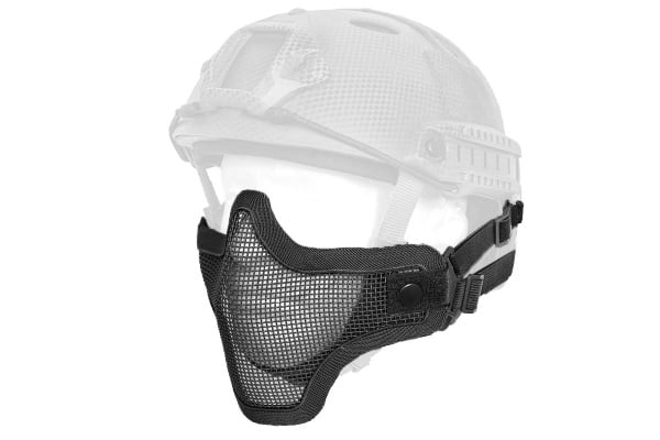 Emerson Tactical Helmet Version Metal Mesh Half Mask ( Black )