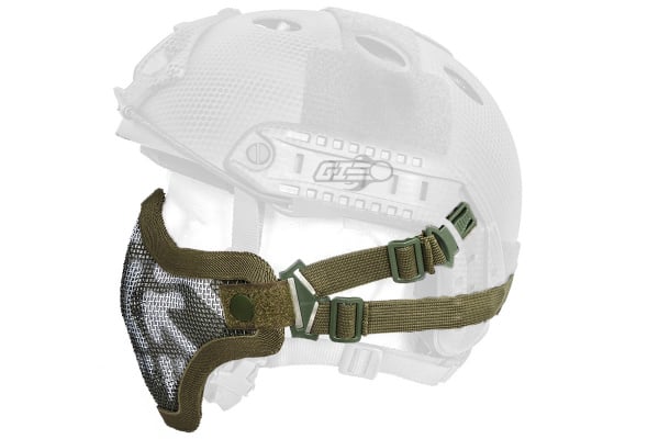 Emerson Tactical Helmet Version Skull Metal Mesh Half Mask ( OD Green )