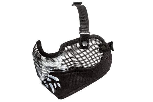 Emerson Tactical Skull Metal Mesh Half Mask w/ Ear Protection ( Black )