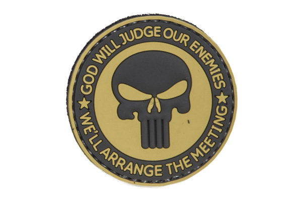 Tac 9 Industries God Will Judge Our Enemies PVC Patch ( Tan / Black )