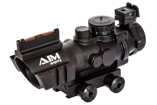 AIM Sports Fiber Optic 4x32 Red / Green / Blue Dot Tactical Compact Scope ( Mil Dot )