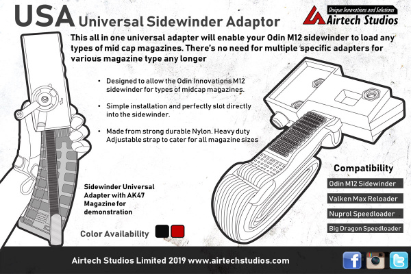 Airtech Studios USA Universal Sidewinder Adaptor - Odin M12 ( Black )