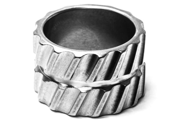 Altiworx Titanium Helical Ring Polished ( Silver / 9 )