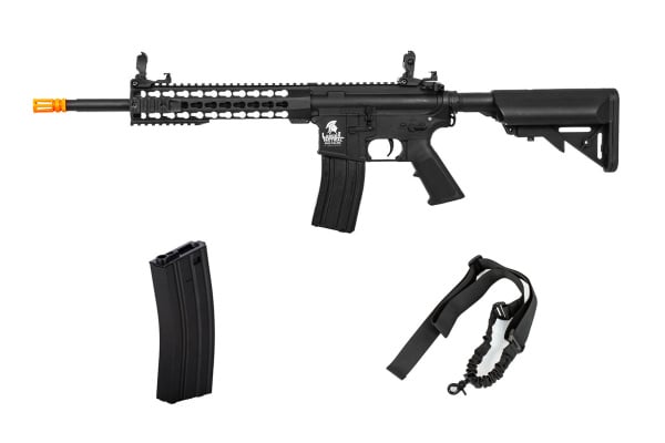 Combat Load Package #3 ft. Lancer Tactical LT-19 Gen 2 M4 Keymod AEG Airsoft Rifle Low FPS ( Black )