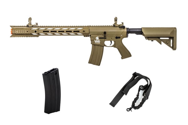 Combat Load Package #6 ft. Lancer Tactical LT25 Gen 2 Interceptor SPR M4 AEG Airsoft Rifle ( Dark Earth )