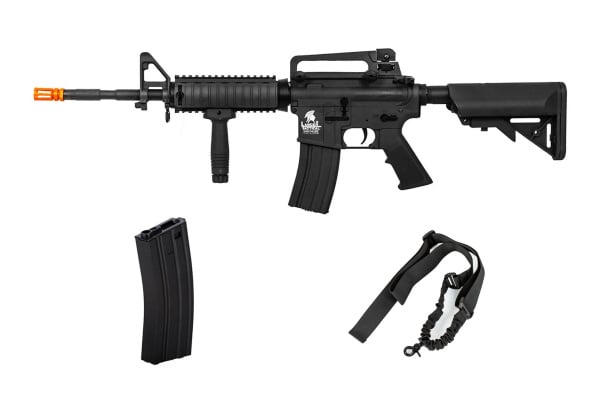 Combat Load Package #8 ft. Lancer Tactical LT04B Gen 2 SOPMOD M4 RIS Carbine AEG Airsoft Rifle ( Black )