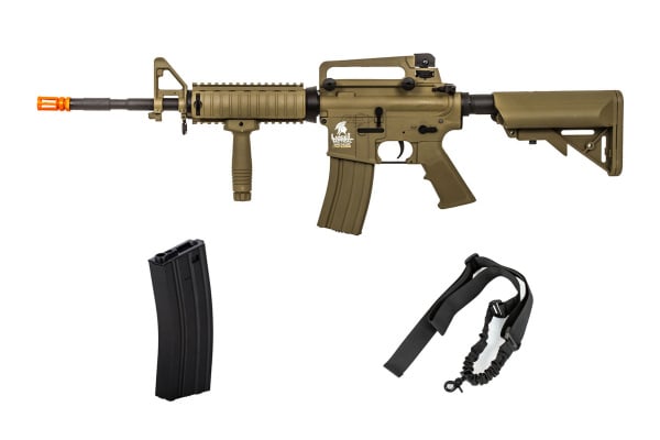 Combat Load Package #9 ft. Lancer Tactical LT04T Gen 2 SOPMOD M4 RIS Carbine AEG Airsoft Rifle ( Tan )