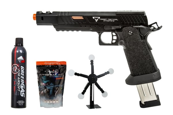 Taran Tactical Innovations Combat Master Alpha 2011 Hi-Capa Gas Blowback Airsoft Gun W/ Target System